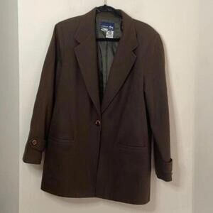 Brown Vintage Camden Classics 100% Pure New Wool Blazer Jacket Lined Minimal
